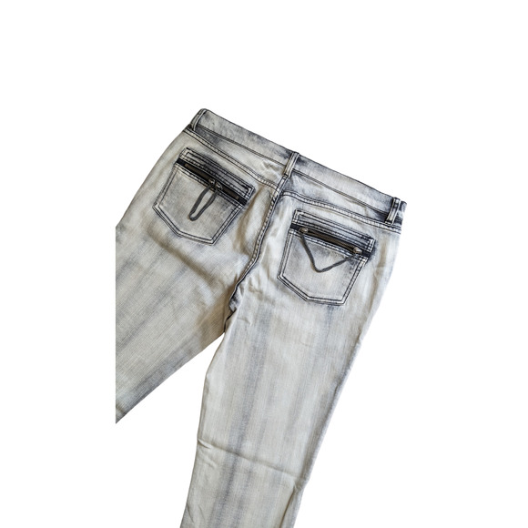 London Jean jeans whitewashed back pocket zippers size 12 - Picture 3 of 9